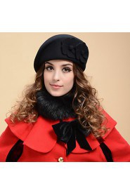 Women's Floral Floral Wool Beret Hat