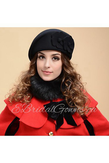 Women's Floral Floral Wool Beret Hat