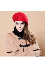 Women's Floral Floral Wool Beret Hat