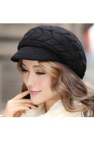 Fashion Winter Knitting Keep Solid Color Twist Warm Cap