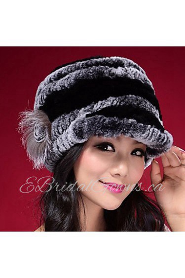 Women Rabbit Fur Floppy Hat,Cute Winter