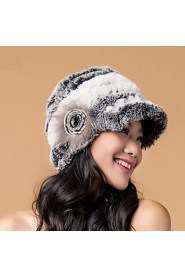 Women Rabbit Fur Floppy Hat,Cute Winter