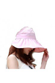 Women Summer Solid Ribbon Floppy Hats with Drawstring Large Brim Foldable Sun Hat