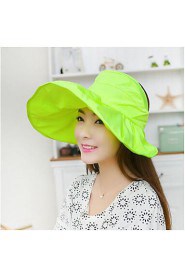 Women Summer Solid Ribbon Floppy Hats with Drawstring Large Brim Foldable Sun Hat