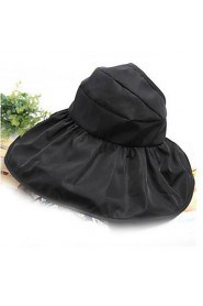 Women Summer Solid Ribbon Floppy Hats with Drawstring Large Brim Foldable Sun Hat