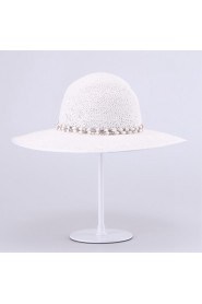 Women Casual Summer Straw Floppy Hat