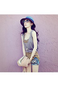 Women Straw Bow Color Block Fedora Hat,Party/ Casual Spring/ Summer/ Fall