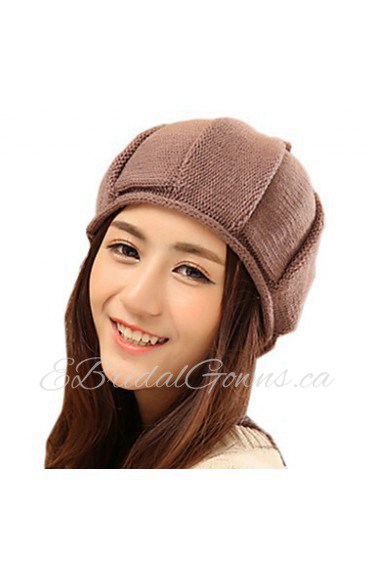 Women Casual Pure Wool Twist Warm Hedging Hat