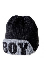 Women Casual Warm Winter Wool Knitted Letters Anti-snow Ski Hat