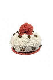 Women Fall And Winter Warm Wool Polka Dot Fashion Cake Shape Knit Hat