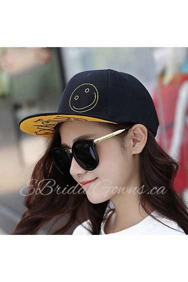 Unisex Vintage Casual Smiley Face Embroidered Baseball Cap