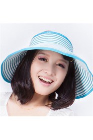 Beach Visor Stripe Empty Top Hat Portable Folding Bow Hat