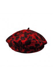 Cute Leopard Fur Beret Painter Warm Hat