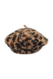 Cute Leopard Fur Beret Painter Warm Hat