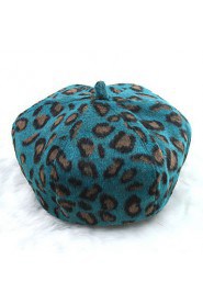 Cute Leopard Fur Beret Painter Warm Hat