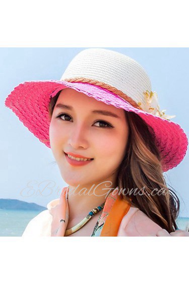 Fashion Summer Beach Travel Visor Dome UV Flowers Sunflowers Straw Hat