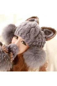 Women Lovely Angle Of Demon Cat Ear Hat Knitting Hat In winter