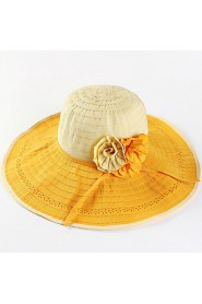 Women Straw Fashion Flowers Beach Floppy Hat,Cute/ Party/ Casual Spring/ Summer/ Fall