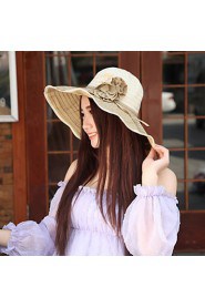 Women Straw Fashion Flowers Beach Floppy Hat,Cute/ Party/ Casual Spring/ Summer/ Fall