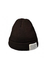 Unisex Knitwear Casual Solid Color Patch Knit Wool Couple Cap