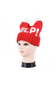 Women Knitwear Casual Wool Knitwear Letters Printed Horn Hat