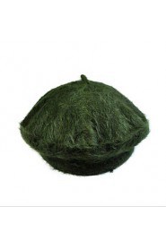 Fashion Pure Color Rabbit Fur Beret Princess Female Models Hat