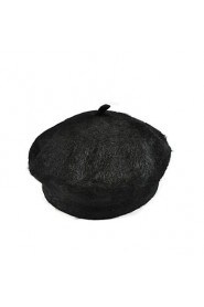 Fashion Pure Color Rabbit Fur Beret Princess Female Models Hat