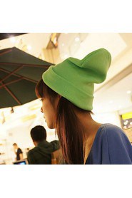 Fluorescent Color Wool Knit Hat Men And Women Hip-hop Head Cap Candy Color Hedging Cap