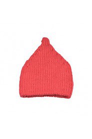 Women Hand Knitted Wool Casual Tapered Curling Candy-colored Monochrome Hat