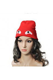 Fashion Wool Eyes Decorated Female Knitted Warm Ear Protection Cap