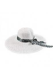 Summer Hollow Ribbon Bow Lady Straw Beach Sun Hat