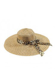 Summer Hollow Ribbon Bow Lady Straw Beach Sun Hat