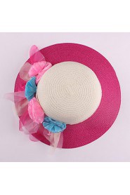 Women Straw Flowers Sun Hat,Cute/ Party/ Casual Spring/ Summer/ Fall