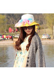 Women Straw Flowers Sun Hat,Cute/ Party/ Casual Spring/ Summer/ Fall