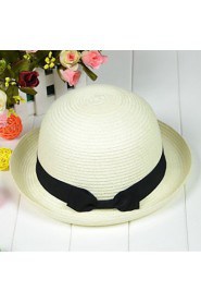 Women Straw Bow Fedora Hat,Cute/ Party/ Casual Spring/ Summer/ Fall