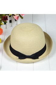 Women Straw Bow Fedora Hat,Cute/ Party/ Casual Spring/ Summer/ Fall