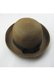 Women Straw Bow Fedora Hat,Cute/ Party/ Casual Spring/ Summer/ Fall