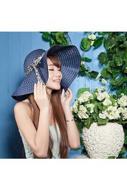 Women Summer Pierced Beach Sun Straw Hat