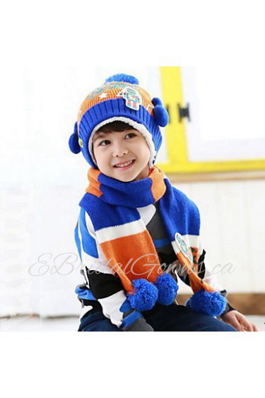 Unisex Robot Velvet Bonnet Scarves Piece Suit