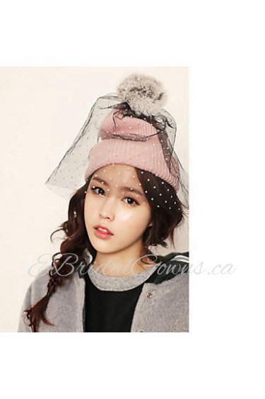 Hou&Tong Fashion Causual Comfortable Mesh Pure Color Polka Dots Beanie