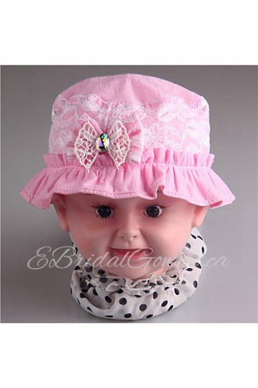 A&M Embroidery Bow Contrast Color Cute Baby Sun Hat