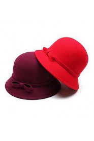 Women'S And Men's Wool Bow Bowler Fashion Hats