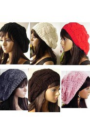 Women's Warm Solid Color Crocheted Beanie