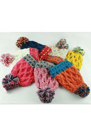 Kid's Contrast Color Ball Head Hat