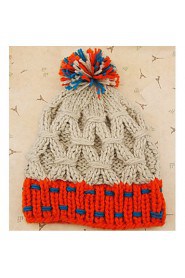 Kid's Contrast Color Ball Head Hat