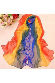 Women's Casual Gradient Color Yarn Scarf