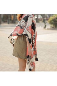 Women Leopard Print Chiffon Scarf Shawls