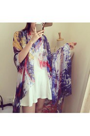 Star Chiffon Long Section Of Multicolored Graffiti Color Silk Scarf Shawl