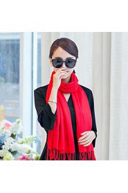 Pure Red Cashmere Fringed Scarves Valentine's Day Gift