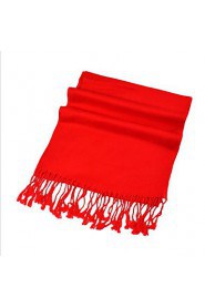 Pure Red Cashmere Fringed Scarves Valentine's Day Gift